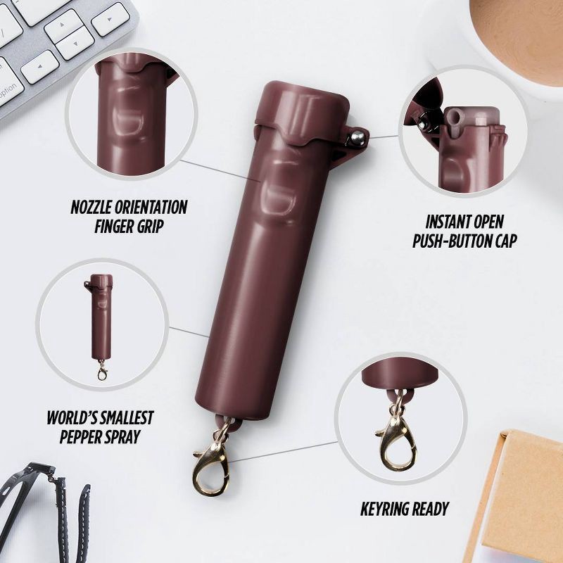 slide 3 of 8, Guard Dog Security Packin Heat Pepper Spray Burgundy, 1 ct