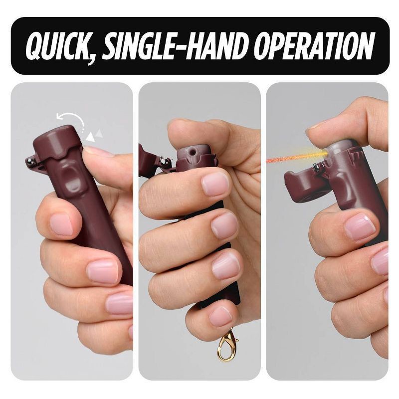 slide 6 of 8, Guard Dog Security Packin Heat Pepper Spray Burgundy, 1 ct