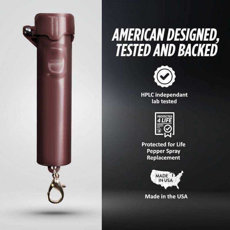 slide 8 of 8, Guard Dog Security Packin Heat Pepper Spray Burgundy, 1 ct