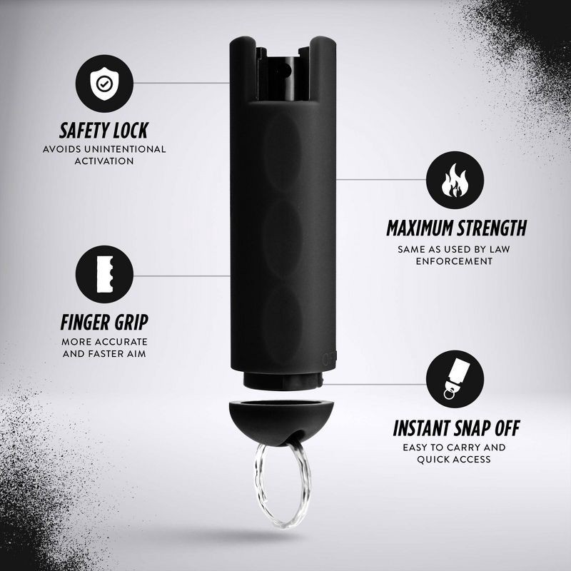slide 2 of 7, Guard Dog Security Snapshot Pepper Spray with Finger Grip Black, 1 ct