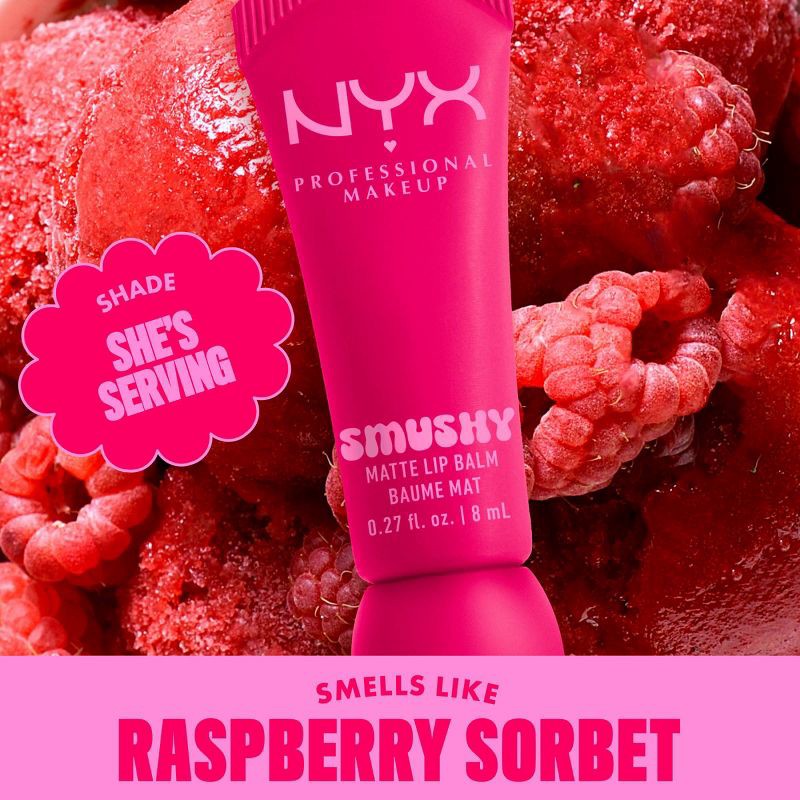 slide 4 of 8, NYX Professional Makeup Smushy Soft Matte Tinted Lip Balm - She's Serving - 0.27 fl oz, 0.27 fl oz