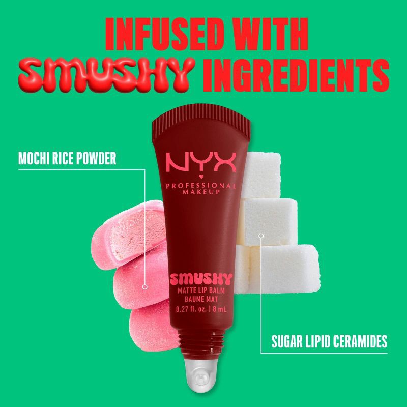 slide 7 of 9, NYX Professional Makeup Smushy Soft Matte Tinted Lip Balm - Smudge Fudge - 0.27 fl oz, 0.27 fl oz