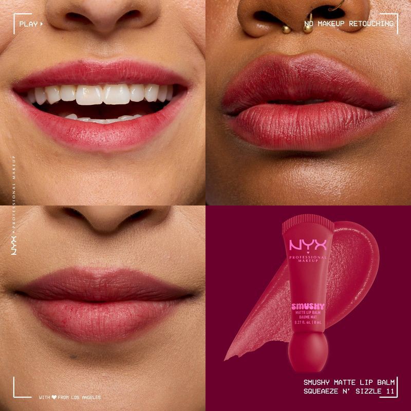 slide 3 of 8, NYX Professional Makeup Smushy Soft Matte Tinted Lip Balm - Squeeze n' Sizzle - 0.27 fl oz, 0.27 fl oz