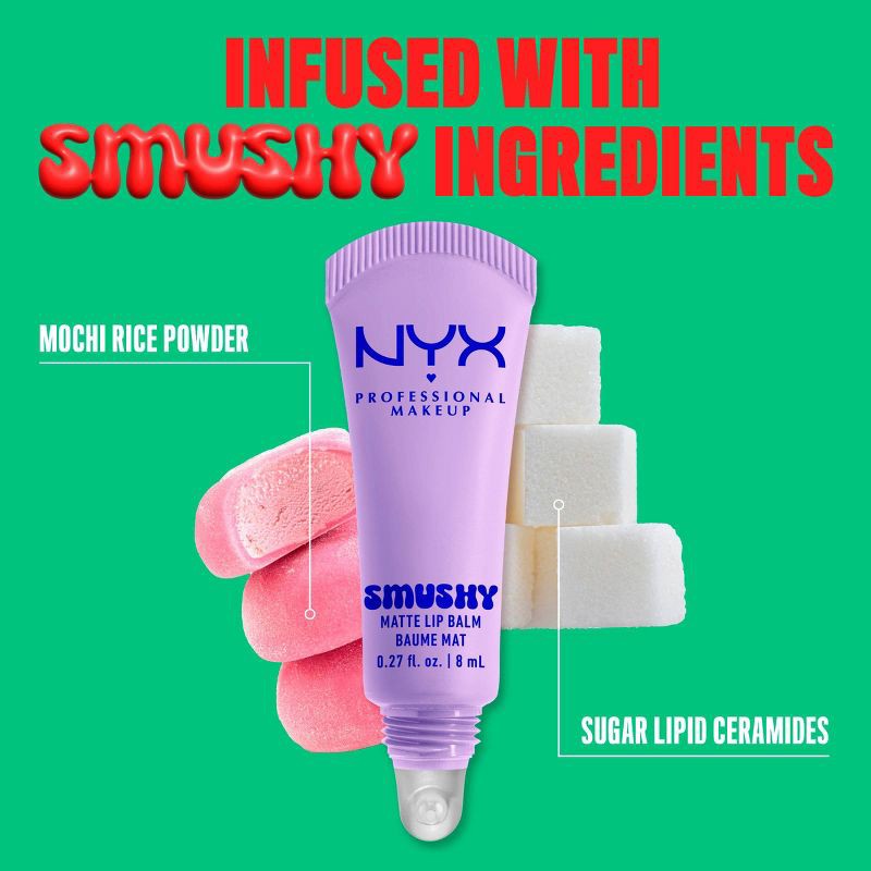 slide 7 of 9, NYX Professional Makeup Smushy Soft Matte Tinted Lip Balm - Sugar Smush - 0.27 fl oz, 0.27 fl oz