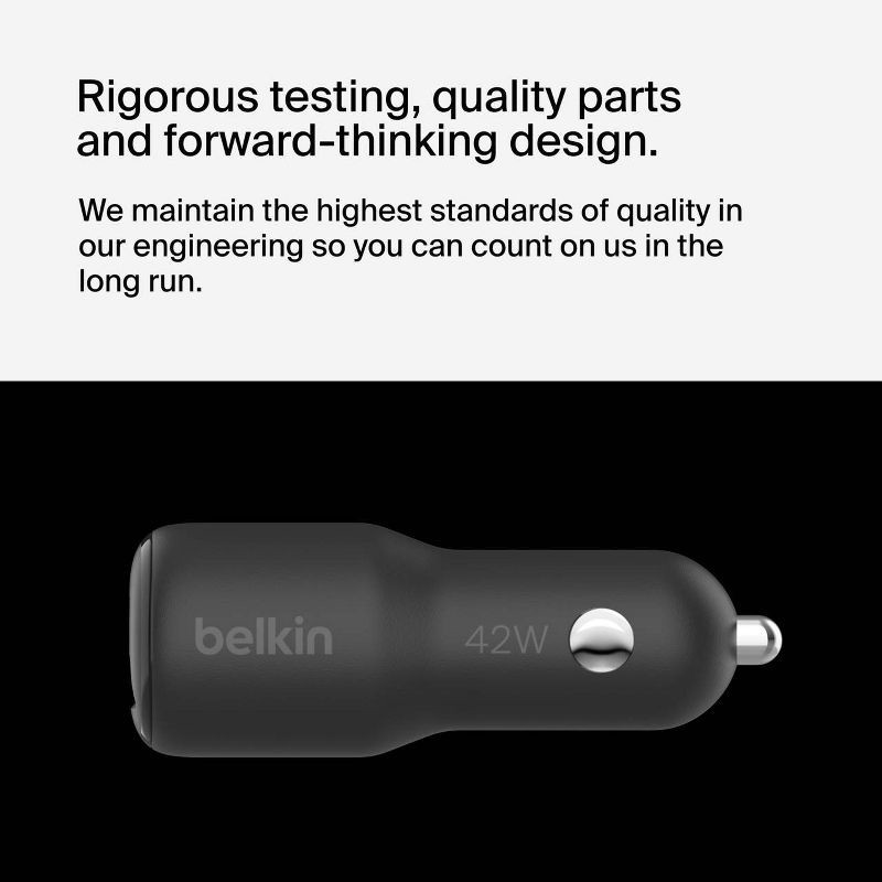 slide 9 of 9, Belkin 42W Car Charger C-Lightning Bundle - Black: Apple iPhone Compatibility, 1 ct