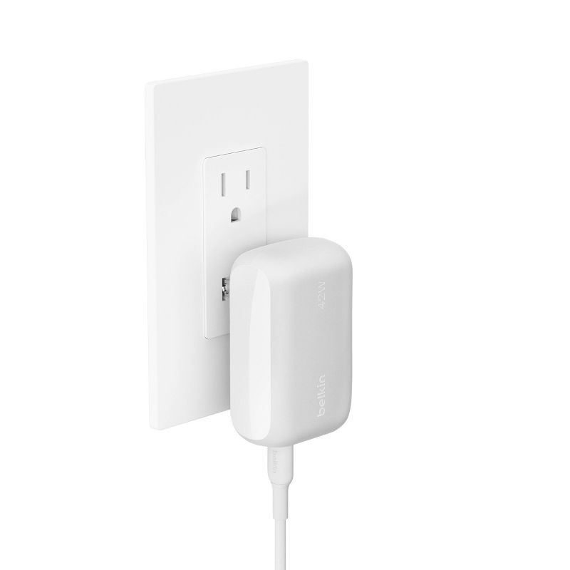 slide 5 of 6, Belkin 42W Wall Charger C-C Bundle - White: iPhone & Samsung Compatibility Accessory, 1 ct