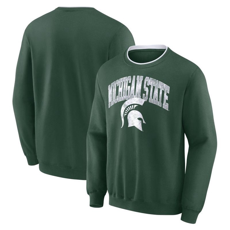 slide 3 of 3, NCAA Michigan State Spartans Men's Crew Fleece Sweatshirt - S, 1 ct