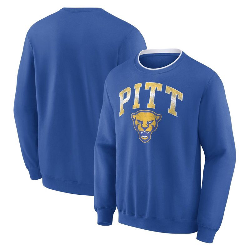 slide 3 of 3, NCAA Pitt Panthers Men's Crew Fleece Sweatshirt - S, 1 ct