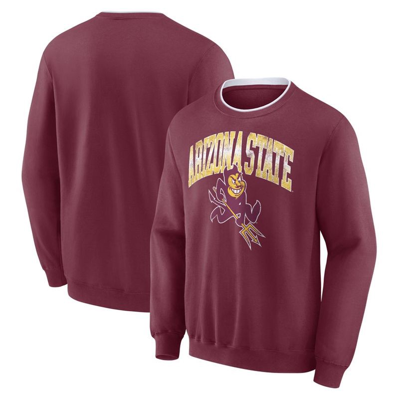 slide 3 of 3, NCAA Arizona State Sun Devils Men's Crew Fleece Sweatshirt - M, 1 ct