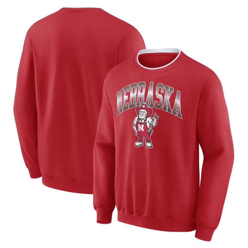 slide 3 of 3, NCAA Nebraska Cornhuskers Men's Crew Fleece Sweatshirt - M, 1 ct
