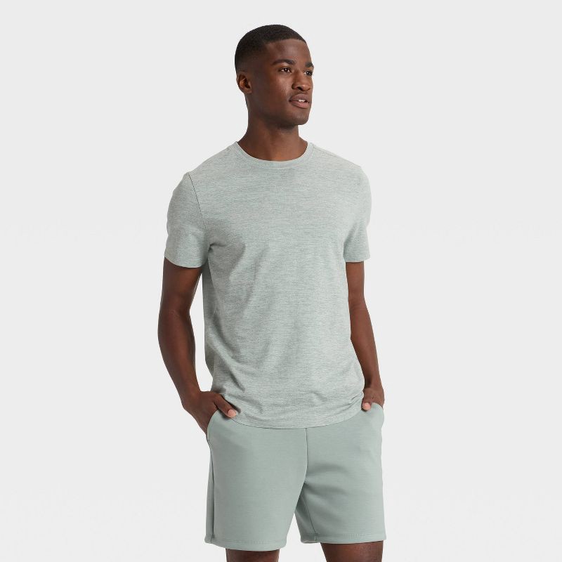 slide 1 of 3, Men's Short Sleeve Soft Stretch T-Shirt - All In Motion™ Leafy Green XL, 1 ct