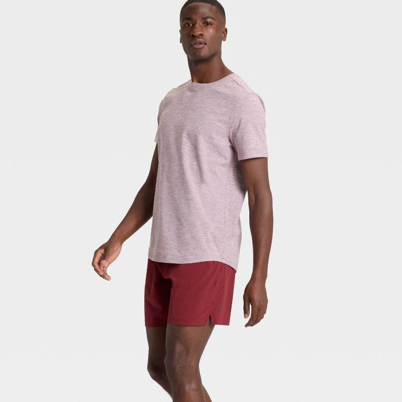 slide 3 of 3, Men's Short Sleeve Soft Stretch T-Shirt - All In Motion™ Mauve Ash M, 1 ct