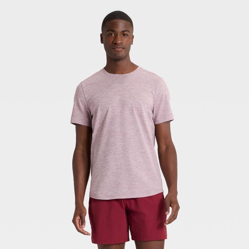 slide 1 of 3, Men's Short Sleeve Soft Stretch T-Shirt - All In Motion™ Mauve Ash M, 1 ct