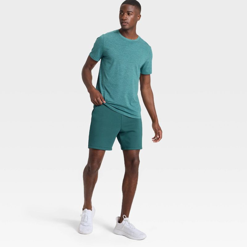 slide 3 of 3, Men's Short Sleeve Soft Stretch T-Shirt - All In Motion™ Teal Blue S, 1 ct