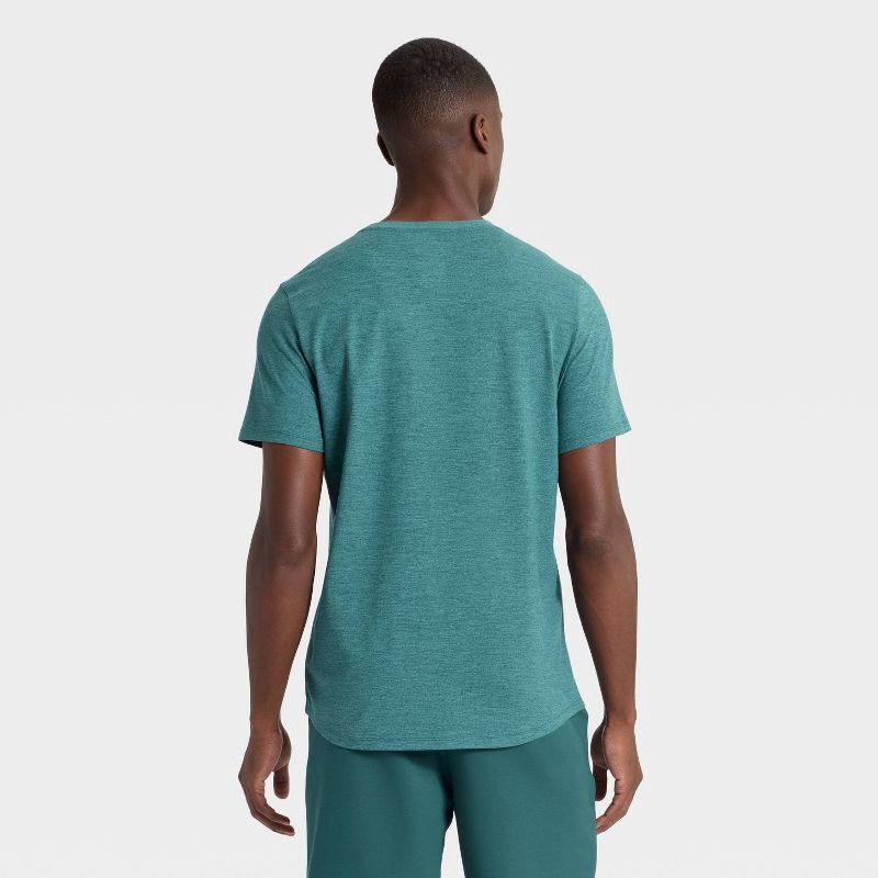 slide 3 of 3, Men's Short Sleeve Soft Stretch T-Shirt - All In Motion™ Teal Blue L, 1 ct