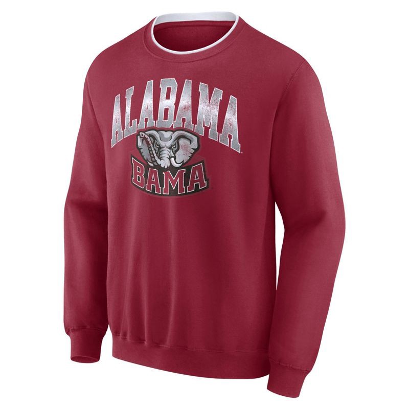 slide 1 of 3, NCAA Alabama Crimson Tide Men's Crew Fleece Sweatshirt - L, 1 ct
