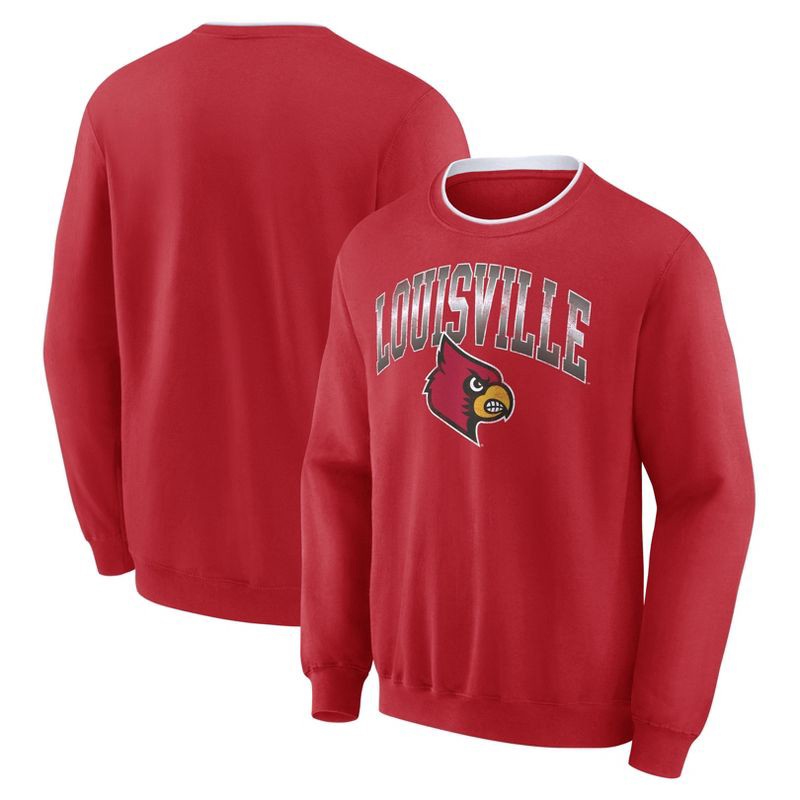 slide 3 of 3, NCAA Louisville Cardinals Men's Crew Fleece Sweatshirt - L, 1 ct