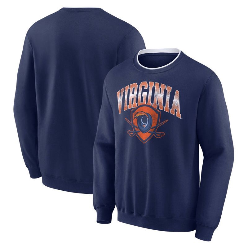 slide 3 of 3, NCAA Virginia Cavaliers Men's Crew Fleece Sweatshirt - L, 1 ct