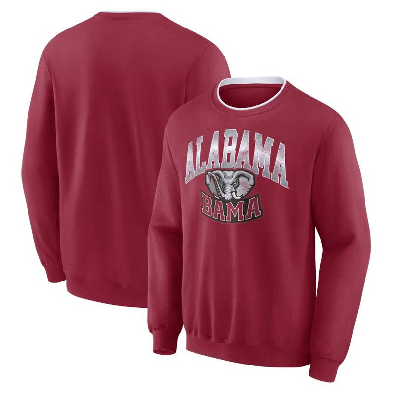 slide 3 of 3, NCAA Alabama Crimson Tide Men's Crew Fleece Sweatshirt - XL, 1 ct
