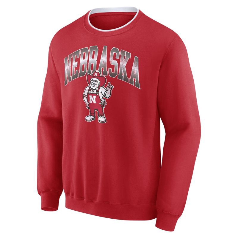 slide 1 of 3, NCAA Nebraska Cornhuskers Men's Crew Fleece Sweatshirt - XL, 1 ct