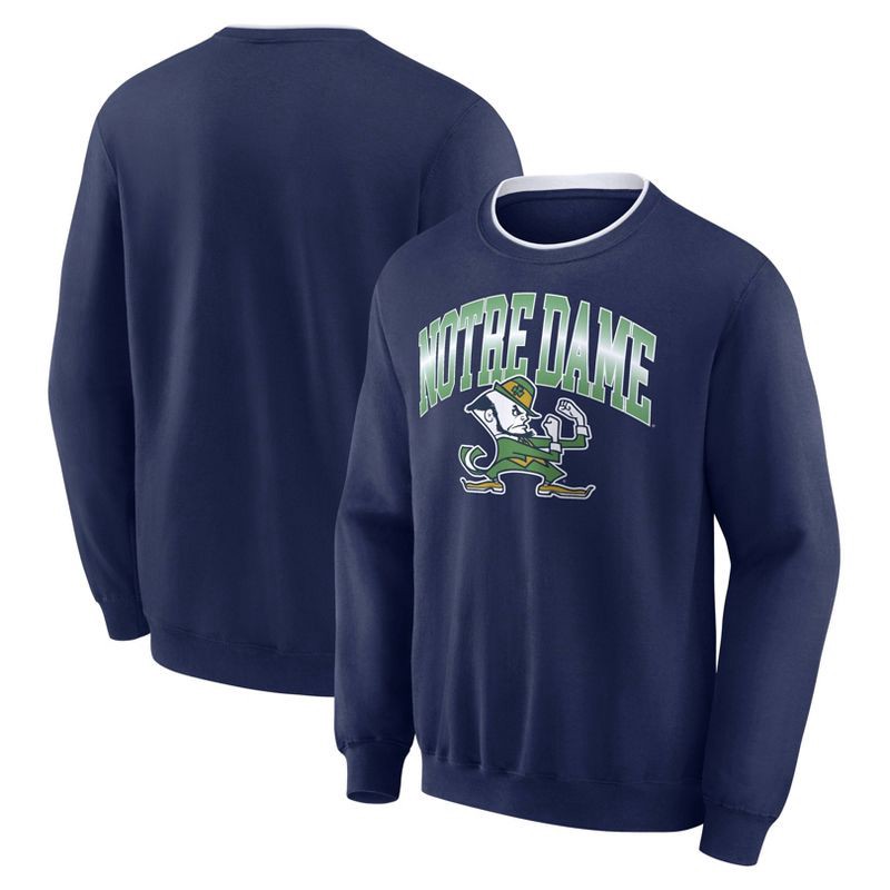 slide 3 of 3, NCAA Notre Dame Fighting Irish Men's Crew Fleece Sweatshirt - XL, 1 ct