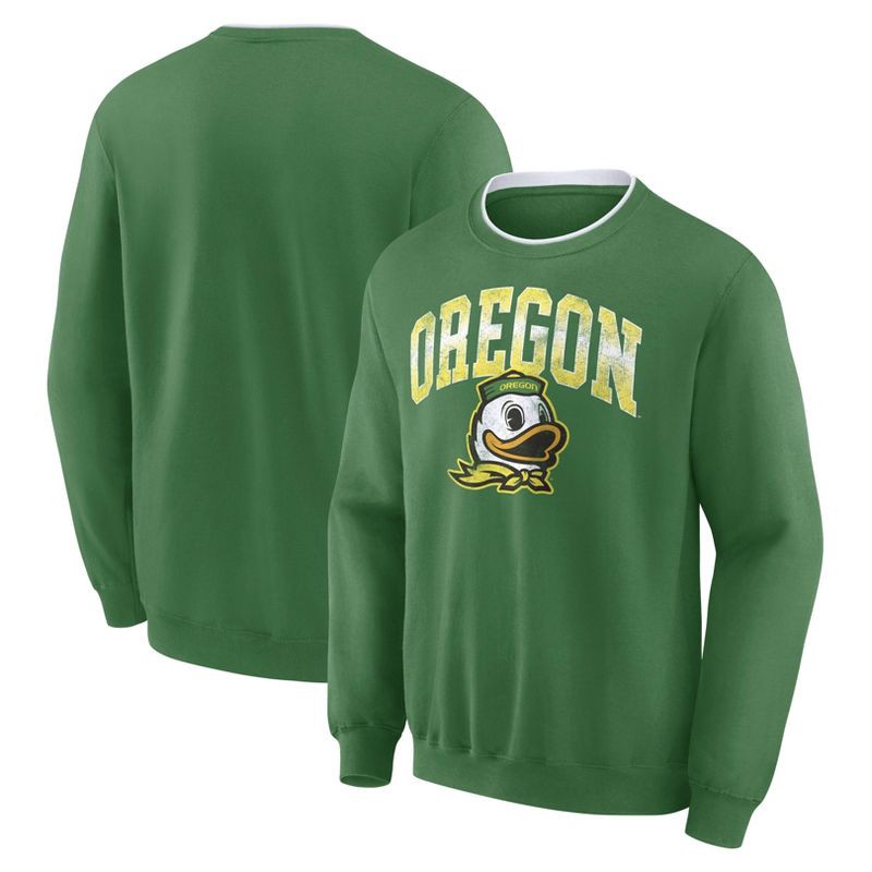 slide 3 of 3, NCAA Oregon Ducks Men's Crew Fleece Sweatshirt - XL, 1 ct