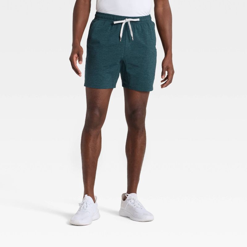 slide 1 of 3, Men's Soft Stretch Shorts 7" - All In Motion™ Teal Blue M, 1 ct