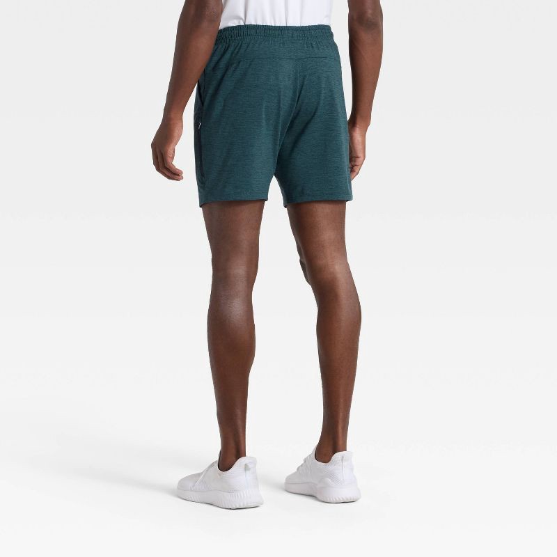slide 2 of 3, Men's Soft Stretch Shorts 7" - All In Motion™ Teal Blue L, 1 ct