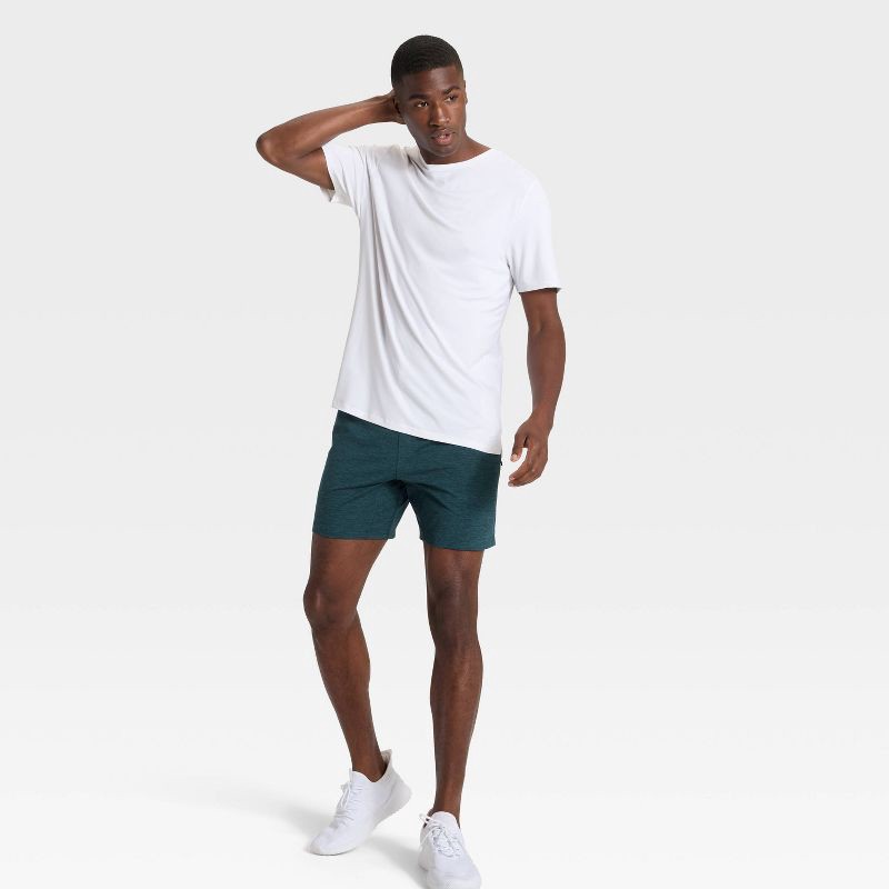 slide 3 of 3, Men's Soft Stretch Shorts 7" - All In Motion™ Teal Blue L, 1 ct