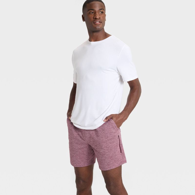 slide 3 of 3, Men's Soft Stretch Shorts 7" - All In Motion™ Burgundy XXL, 1 ct