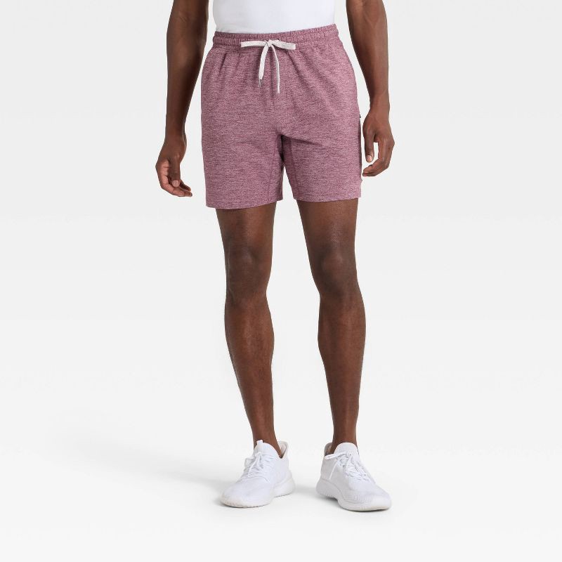 slide 1 of 3, Men's Soft Stretch Shorts 7" - All In Motion™ Burgundy XXL, 1 ct
