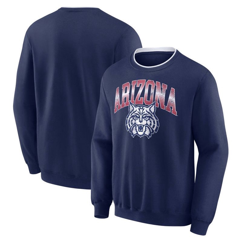slide 3 of 3, NCAA Arizona Wildcats Men's Crew Fleece Sweatshirt - XXL, 1 ct