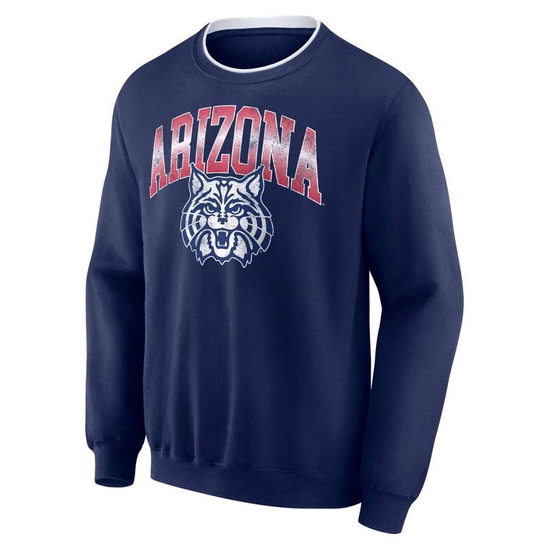 slide 1 of 2, NCAA Arizona Wildcats Men's Crew Fleece Sweatshirt - XXL, 1 ct
