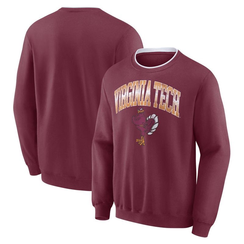 slide 3 of 3, NCAA Virginia Tech Hokies Men's Crew Fleece Sweatshirt - XXL, 1 ct