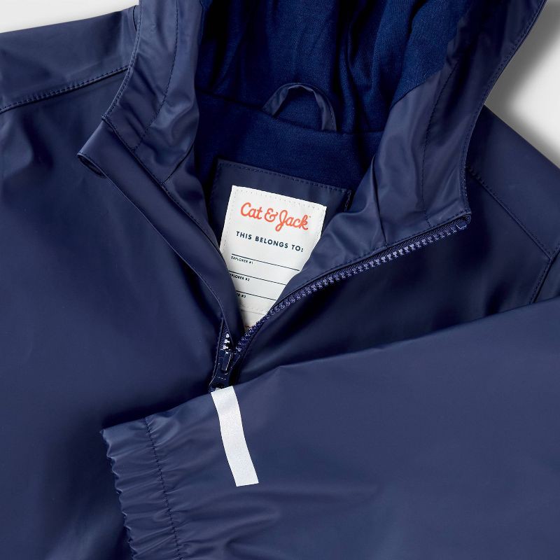 slide 3 of 3, Kids' Rain Coat - Cat & Jack™ Navy Blue XS, 1 ct