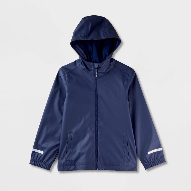 slide 1 of 3, Kids' Rain Coat - Cat & Jack™ Navy Blue S, 1 ct