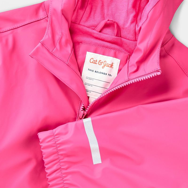 slide 3 of 3, Kids' Rain Coat - Cat & Jack™ Dark Pink S, 1 ct