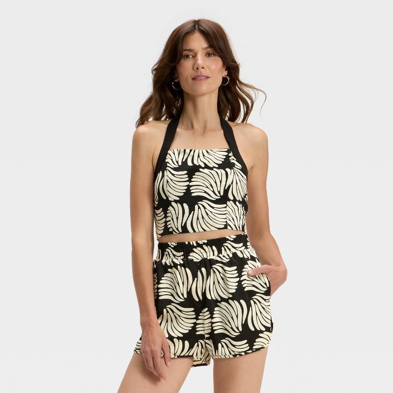 slide 1 of 3, Women's Tank Top - A New Day™ Black/Cream Shell M, 1 ct