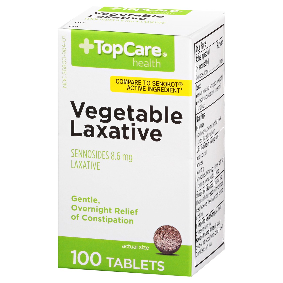 slide 5 of 16, Topcare Laxative Senna Tabs, 100 ct