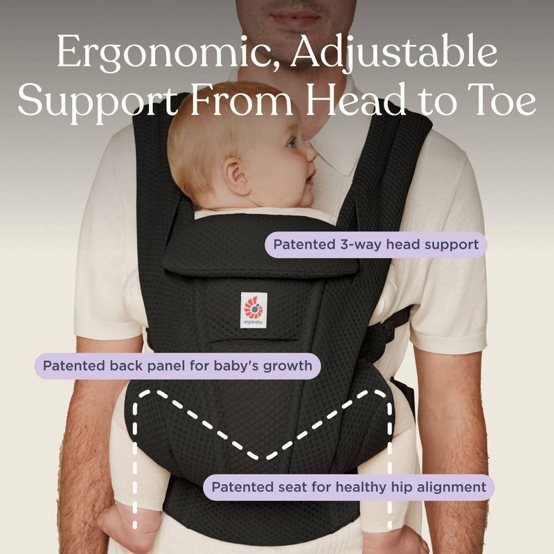 slide 8 of 8, Ergobaby Omni Deluxe Mesh All-in-One Baby Carrier - Onyx Black, 1 ct