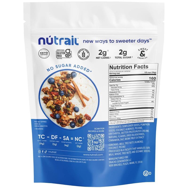 slide 2 of 7, NuTrail Blueberry Cinnamon Granola - 8oz, 8 oz