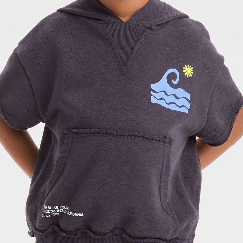 slide 3 of 4, Grayson Mini Toddler Boys' Wave Hoodie Graphic T-Shirt - Black 12M, 1 ct