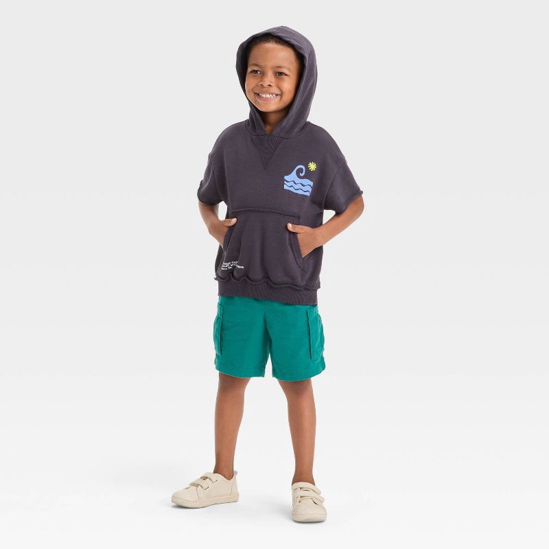 slide 4 of 4, Grayson Mini Toddler Boys' Wave Hoodie Graphic T-Shirt - Black 12M, 1 ct