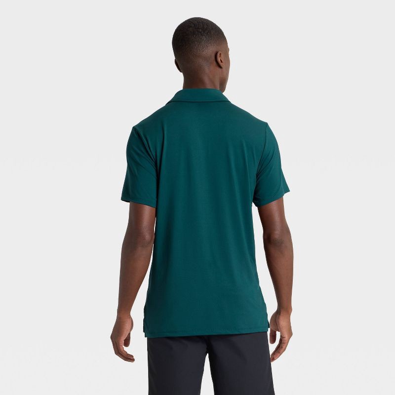 slide 2 of 3, Men's Jersey Polo Shirt - All In Motion™ Dark Teal Green XL, 1 ct