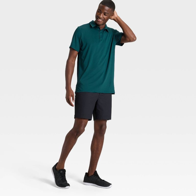slide 3 of 3, Men's Jersey Polo Shirt - All In Motion™ Dark Teal Green XL, 1 ct