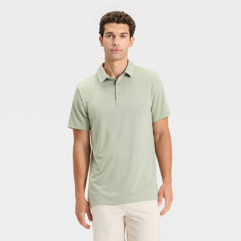 slide 1 of 3, Men's Jersey Polo Shirt - All In Motion™ Moss Green M, 1 ct