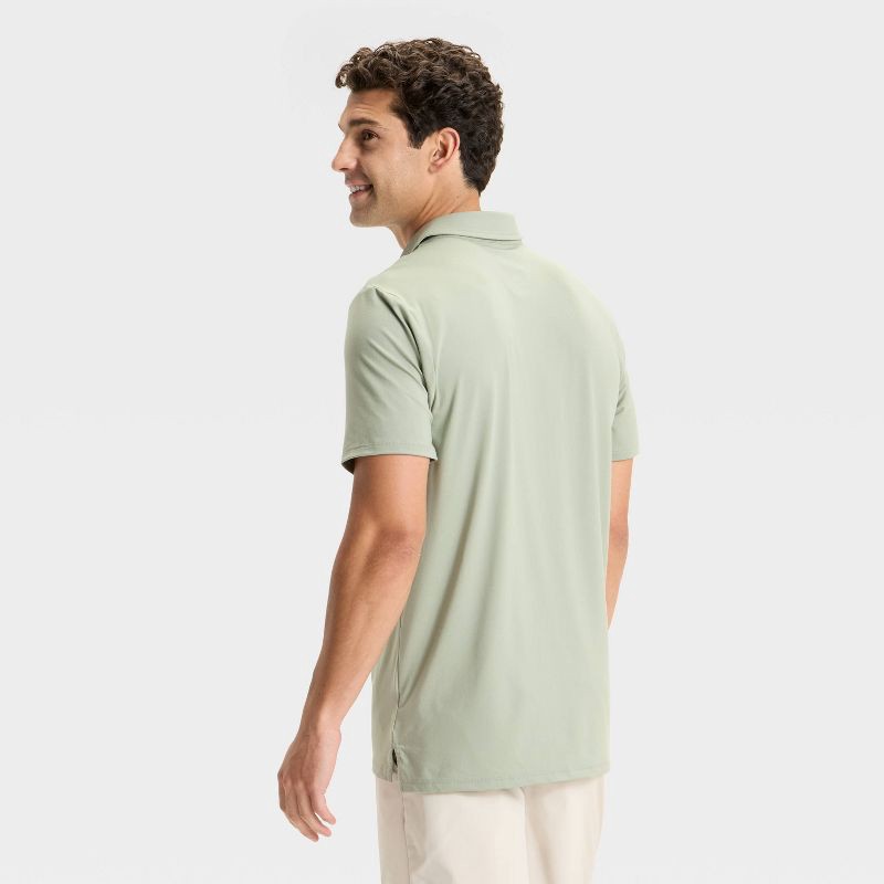 slide 2 of 3, Men's Jersey Polo Shirt - All In Motion™ Moss Green L, 1 ct