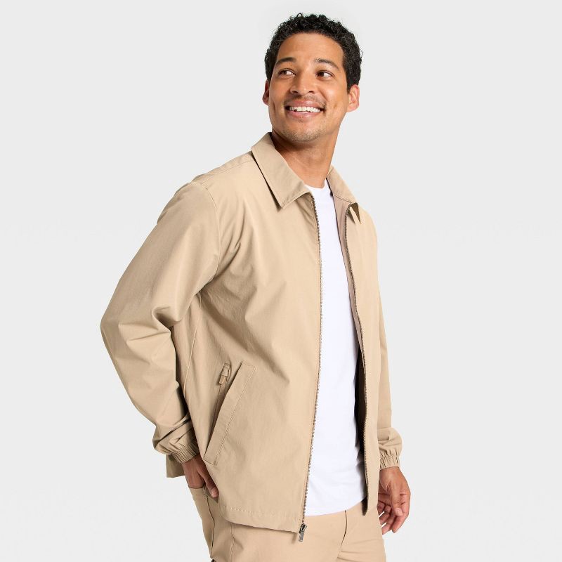 slide 3 of 3, Men's Coaches Jacket - All In Motion™ Tan S, 1 ct
