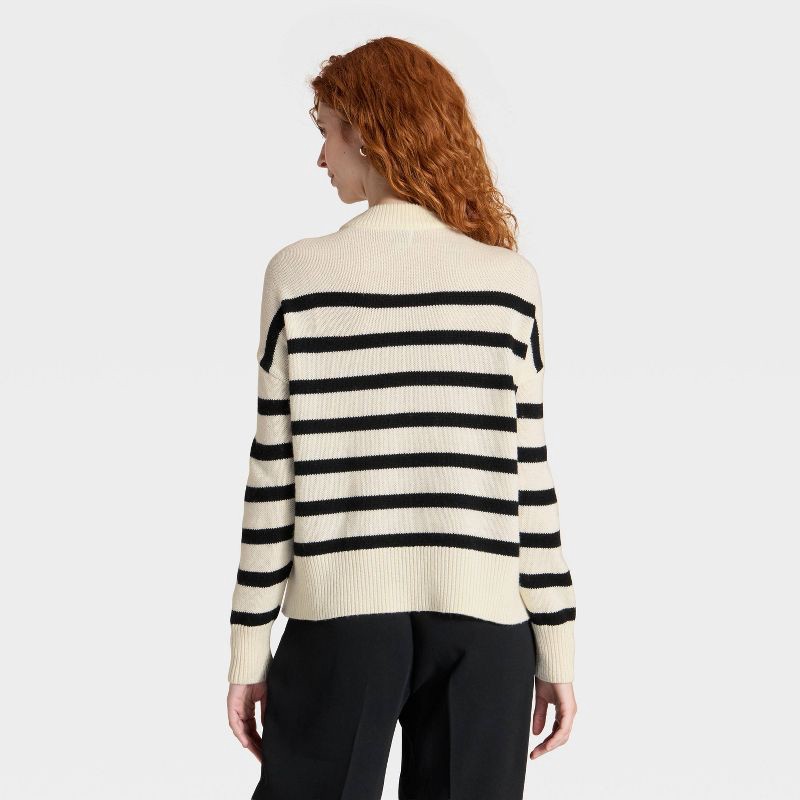 slide 2 of 3, Women's Woolen Crew Pullover Sweater - A New Day™ Cream S, 1 ct