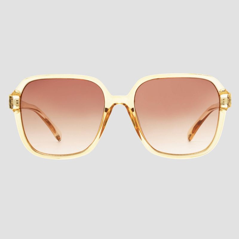 slide 3 of 4, Women's Shiny Plastic Square Sunglasses with Gradient Lenses - Universal Thread™ Yellow, 1 ct